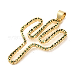 Brass Micro Pave Cubic Zirconia Pendants&nbsp;KK-H267-032G