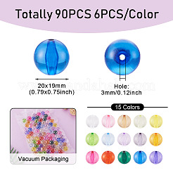90Pcs 15 Colors Transparent Acrylic Beads&nbsp;MACR-TA0001-21