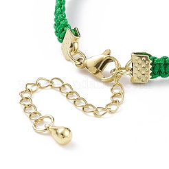 Glass Braided Flower Link Bracelet for Women&nbsp;BJEW-TA00130-01