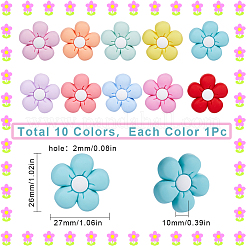 10Pcs 10 Colors Food Grade Eco-Friendly Silicone Focal Beads&nbsp;SIL-SC0001-27