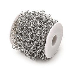 304 Stainless Steel Textured Ring Link Chains&nbsp;CHS-C018-10P