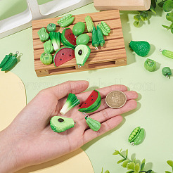 30Pcs 10 Styles Apple Resin Charms&nbsp;RESI-TA0005-72