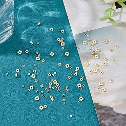 Square Brass Spacer Beads&nbsp;KK-HS0001-44