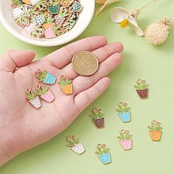 60Pcs 6 Colors Alloy Enamel Pendants&nbsp;ENAM-CJ0004-62