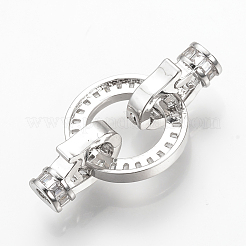 Brass Micro Pave Cubic Zirconia Fold Over Clasps&nbsp;ZIRC-S058-25P