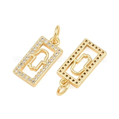 Brass Micro Pave Clear Cubic Zirconia Charms&nbsp;CU-CBA4934-08G-B
