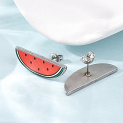 Printed 304 Stainless Steel Stud Earrings&nbsp;EJEW-Z171-02P