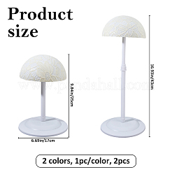 2Pcs 2 Colors Plastic with Lace Cloth Wig Display Stands&nbsp;ODIS-FH0001-25