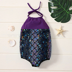 Sparkly Hologram Spandex Mermaid Printed Fish Scale Fabric&nbsp;DIY-WH0304-587B