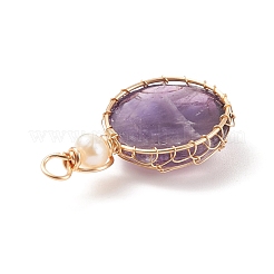 Natural Amethyst Pendants&nbsp;PALLOY-JF01556-01