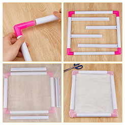 2Pcs 2 Styles Rectangle Plastic Embroidery Hoops&nbsp;TOOL-HS0001-01B