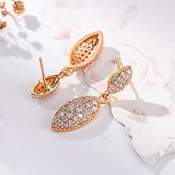 Brass Micro Pave Cubic Zirconia Stud Earrings&nbsp;EJEW-K400-43G