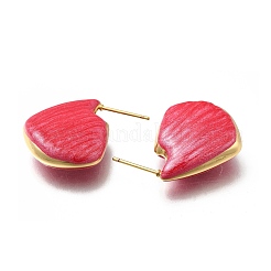 Shell Shape Brass Stud Earrings&nbsp;EJEW-G424-01G