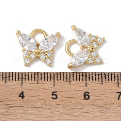 Rack Plating Brass Micro Pave CLear Cubic Zirconia Charms&nbsp;KK-E110-10G