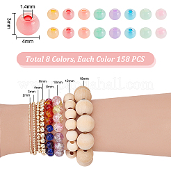 8 Bags 8 Colors Glass Round Seed Beads&nbsp;SEED-PH0001-93