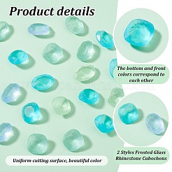 30Pcs 2 Styles Frosted Glass Rhinestone Cabochons&nbsp;FIND-PH0021-95