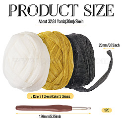 3 Skeins 3 Colors Polyester Yarn&nbsp;DIY-MB0002-06A