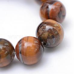 Round Natural Tiger Eye Bead Strands&nbsp;G-R345-6mm-25
