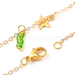 Brass Cable Chains Pendant Necklaces Sets&nbsp;NJEW-JN03721-02