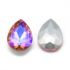 Pointed Back Glass Rhinestone Cabochons&nbsp;RGLA-T017-13x18mm-04