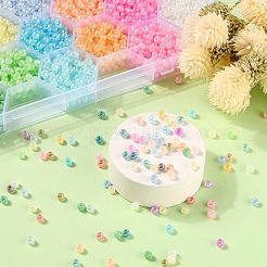 288G 24 Colors 6/0 Imitation Jade Round Glass Seed Beads&nbsp;SEED-YW0002-07