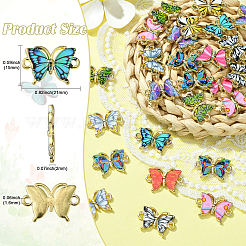 50Pcs 10 Colors Alloy Enamel Connector Charms&nbsp;ENAM-CJ0005-77