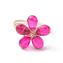 Transparent Glass Finger Ring&nbsp;RJEW-JR00559