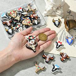 24Pcs 12 Styles Cattle Head Silicone Focal Beads&nbsp;SIL-CJ0002-14