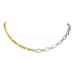 Two Tone 304 Stainless Steel Mixed Chain Necklaces for Women&nbsp;NJEW-JN06254