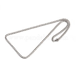 Tarnish Resistant New Nice 304 Stainless Steel Curb Chain Necklaces&nbsp;NJEW-P047-24