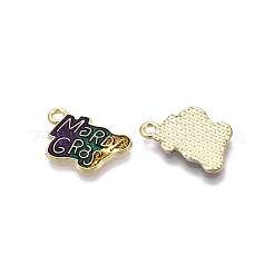 Carnival/Mardi Gras Theme Alloy Enamel & Glitter Powder Pendants&nbsp;ENAM-T020-53I-RS
