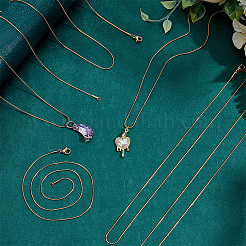 8Pcs 0.9MM 304 Stainless Steel Snake Chain Necklaces&nbsp;STAS-PH0006-90