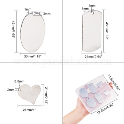 201 Stainless Steel Mirror Polished Finish Stamping Blank Tag Pendants&nbsp;STAS-BC0002-30P