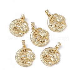 Brass Cubic Zirconia Pendants&nbsp;KK-E068-VA099-2