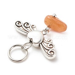 7Pcs 7 Styles Chakra Natural & Synthetic Mixed Stone Chips Alloy Pendants&nbsp;PALLOY-JF01778-01