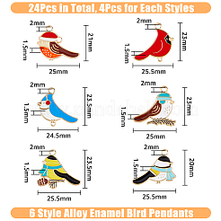 24Pcs 6 Style Alloy Enamel Pendants&nbsp;ENAM-DC0001-13