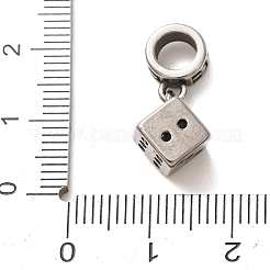 316 Surgical Stainless Steel & Rhinestone European Dangle Charms&nbsp;SA-CBA7555-15AS-02