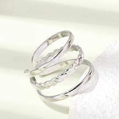 304 Stainless Steel Cuff Open Rings&nbsp;RJEW-P188-02G-P