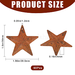 60Pcs Iron Pendants&nbsp;IFIN-GF0001-42B