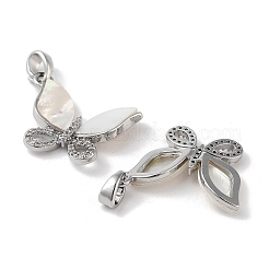 Brass Micro Pave Clear Cubic Zirconia Pendants&nbsp;KK-B102-18P
