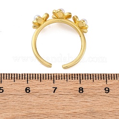 Flower Brass Open Cuff Rings for Women&nbsp;LS-RJEW-G341-01G
