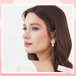 4 Pairs Brass Stud Earring Findings&nbsp;KK-BBC0019-95B