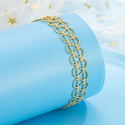 Brass Round Beaded Adjustable Hollow Lace Slider Bracelets for Women&nbsp;WG44F0D-01