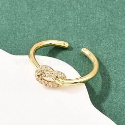 Brass Micro Pave Cubic Zirconia Finger Rings&nbsp;RJEW-C153-01G-02