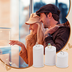 3Pcs 3 Sizes Lint Covered with PVC Ring Display Stands&nbsp;RDIS-WH0019-06