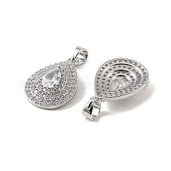 Brass & Clear Cubic Zirconia Pendants&nbsp;KK-G558-01P