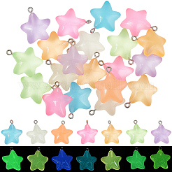 42Pcs 7 Colors Luminous Transparent Resin Pendants&nbsp;RESI-SP0001-38