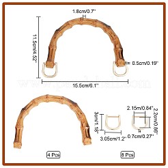 Arch Shaped Plastic Imitation Bamboo Bag Handles&nbsp;FIND-WH0111-303B