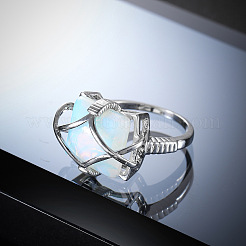 Brass & Opalite Finger Rings&nbsp;FS-WG78CCB-04