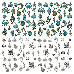 30Pcs 10 Styles Tibetan Style Alloy Pendants&nbsp;FIND-YW0007-08